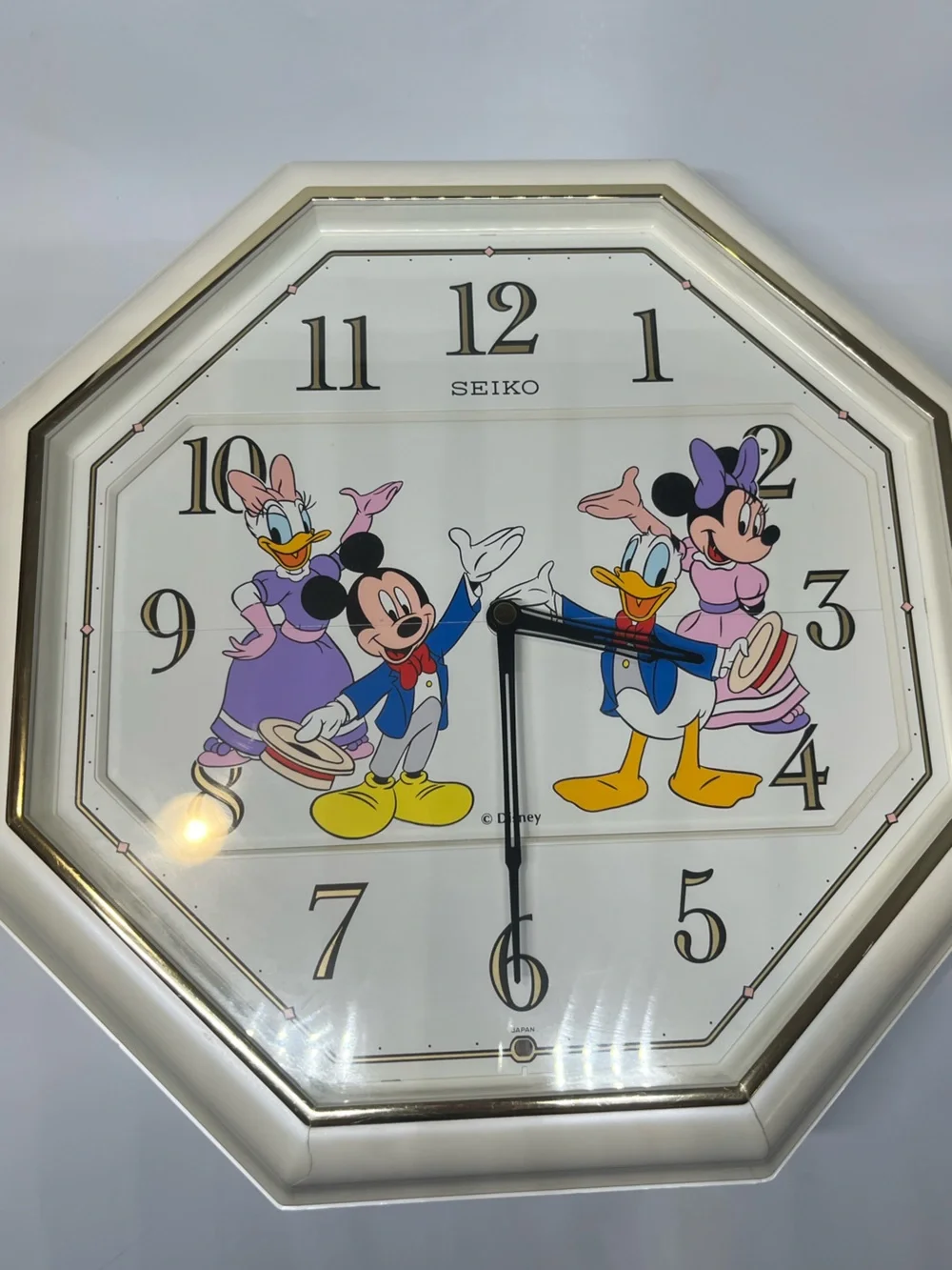 Seiko Disney Time Mickey Friends Musical Wall Clock QFW103W Japan Rare Minnie